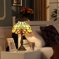 Lampe de table Sensmuel, abat-jour en verre mosaïque coloré de 12 pouces, style Tiffany, rétro européen, baroque, soudé