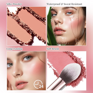 Paleta de Rubor 2 en 1 Resistente al Agua y al Sudor, Personalizable de Fábrica, para Maquillaje Cosmético - Product Image 5