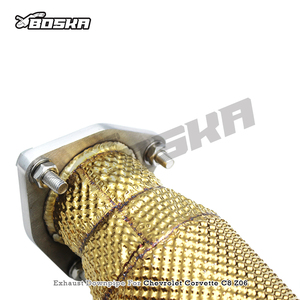 ท่อดาวน์ไปป์แบบกำหนดเอง High Flow Catted ขนาด 1.5 มม. สำหรับ Chevrolet CORVETTE C8 Z06 6.2L ปี 2019-2023 ยี่ห้อ BOSKA ผลิตจากสแตนเลส รับประกัน 3 ปี - Product Image 4
