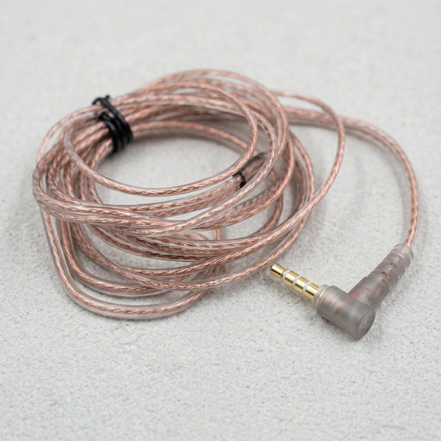 0.78mm 2 Pin IEM Cable with Mic 3.5mm Gold Plated Audio Cable OFC Earphone Replacement Cable for HiFi Earbuds