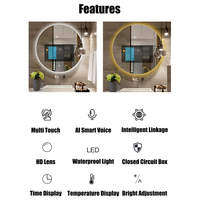 Tamaño personalizado 3D LED iluminado Smart Mirror TV Hospital/Hotel/Salón Impermeable HD Baño Espejo TV