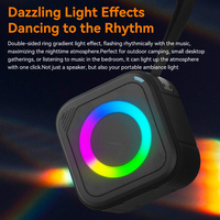 T103, Speaker Nirkabel Portabel 15W, Speaker Luar Ruangan Tahan Air dengan Lampu RGB, TWS, Kartu TF/AUX, Panggilan Bebas Genggam