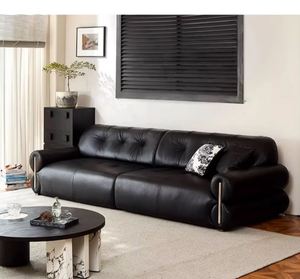 <span class=keywords><strong>Canapé</strong></span>-<span class=keywords><strong>lit</strong></span> électrique mural de style italien en cuir noir, extensible et réglable, avec revêtement supérieur en cuir de vachette pour salon - Product Image 4