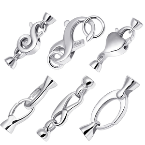 Fermoirs en argent sterling plaqué or 18 carats pour colliers et bracelets, type mousqueton et à bascule en forme de cœur, pour la fabrication de bijoux - Product Image 1