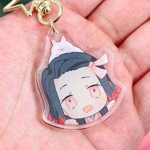 Porte-clés portable de haute qualité, version Q, dessin animé, pour étudiant, impression couleur, double face, transparent, bijou, cadeau, vente en gros - Product Image 6