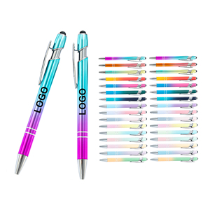 Hot Sale 2-in-1 Gradient Color Ballpoint <b>Pen</b> with Stylus Custom Logo Metal Aluminum Promotion Advertising Gift Laser Printing - Product Image 1