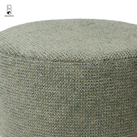 Pouf cylindrique minimaliste vert en bouclette, repose-pieds décoratif pour la maison, la villa, l'hôtel, le hall d'entrée - Vente en gros