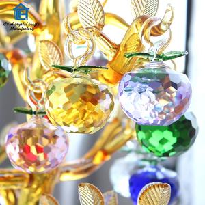 Exquisito Árbol de Manzana de Cristal K9 con 6 Manzanas para Decoración del Hogar, Árbol de Cristal para Centros de Mesa - Product Image 5