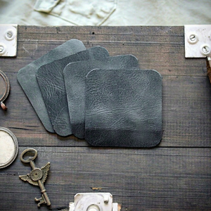Sous-verres en cuir véritable sur mesure, forme personnalisée, vente en gros, isolants thermiques, durables, pour verres et boissons, fournisseur LC-0075C - Product Image 1