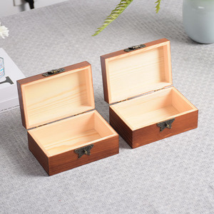 Wooden Storage <b>Box</b> Rectangular 7cm Height <b>Lockable</b> <b>Jewelry</b> Desktop Organizer Decorative <b>Box</b> - Product Image 1