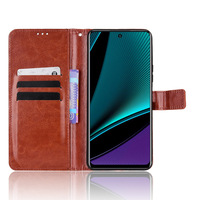 Étui en cuir PU à rabat pour cartes, pochette portefeuille avec motif Crazy Horse pour Infinix Note 11 Pro