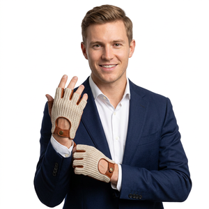 Guantes de conducción de invierno para hombre de la mejor calidad Material de cuero de alta calidad Forro de moto Guantes de vestir de moda para exteriores - Product Image 1