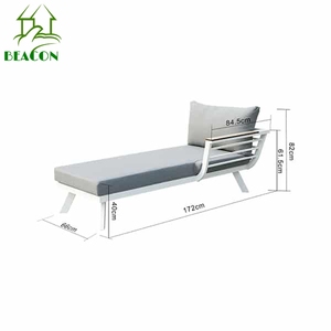 Chaises longues de plage avec accoudoirs, lit de jour pour <span class=keywords><strong>2</strong></span> <span class=keywords><strong>personnes</strong></span>, en aluminium, pour l'extérieur, chaise longue modulaire à deux places - Product Image 5