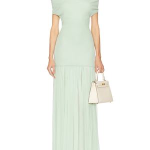 Robes de soirée maxi en mousseline de soie plissée, élégantes et modestes, sans manches, pour femmes, vente en gros, sur mesure, mode été, luxe - Product Image 2