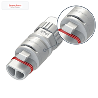 Connecteur de câble électrique rond mâle à 2 broches IP68 10A 450V AC à visser pour éclairage LED extérieur
