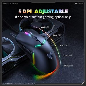 Souris de jeu filaire USB <span class=keywords><strong>ONIKUMA</strong></span> CW929 pour ordinateur portable, souris de jeu ergonomique optique à capteur A825, souris de jeu RGB blanche - Product Image 6