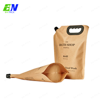 Custom Printed Sustainable Refill Foil Stand up Waterproof Liquid Kraft Paper Bags Spout Pouch