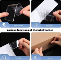 Bolsillos para tarjetas de índice autoadhesivos personalizados Etiqueta de estante de plástico transparente Lado largo Abierto Etiqueta de precio Portaetiquetas autoadhesivas