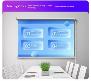 <span class=keywords><strong>Écran</strong></span> de projection enroulable en fibre de verre blanc 72 pouces 4:3 grand angle, gain de place <span class=keywords><strong>pour</strong></span> salles multifonctions de clubs, idéal <span class=keywords><strong>pour</strong></span> la lecture vidéo - Product Image 5