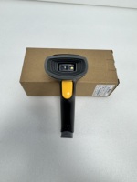 Lecteur de codes-barres 2D USB direct d'usine avec tête anti-rayures grise et déclencheur jaune, pistolet à codes-barres ergonomique portable pour caissier et gestion des stocks