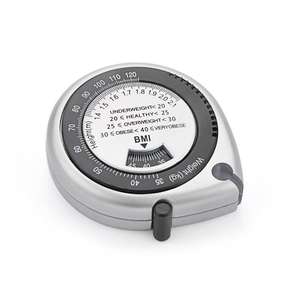 Pita pengukur BMI berbentuk air mata perak portabel, pita pengukur pinggang & lingkar pinggul teleskopik otomatis - Product Image 6