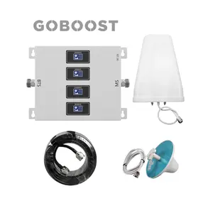 Goboost เครื่องขยายเสียง2G 3G 4G 4 Band,แอมพลิไฟเออร์800 900 1800 2100อุปกรณ์ขยายสัญญาณเซลลูลาร์20dbm