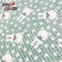 Kingcason 100% Polyester, imprimé ours en peluche, nouveau design, flanelle imprimée double face pour couvertures, textiles de maison, pyjamas, vêtements