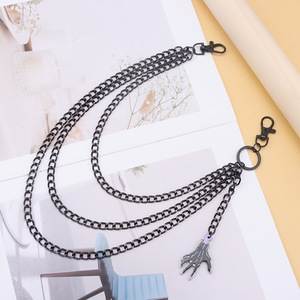 โซ่คล้องกางเกงหลายชั้นสไตล์ดาร์กเทรนดี้แบบยุโรปอเมริกัน พร้อมจี้กรงเล็บปีศาจอะคริลิก สำหรับผู้ชายและผู้หญิง ฮิปฮอป - Product Image 3