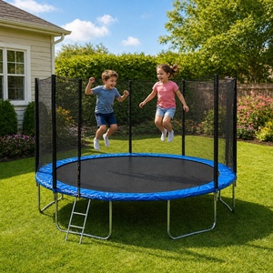 <span class=keywords><strong>Filet</strong></span> de protection pour <span class=keywords><strong>trampoline</strong></span> rond 6FT 8FT 10FT 12FT 14FT avec <span class=keywords><strong>poteaux</strong></span> et sangles résistant aux UV - Product Image 1