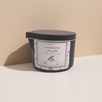 Witoyou 6oz Groothandel Lavendel Jasmijn Handgemaakte Luxe Aromatherapie Zwarte Blikken Pot Massagekaarsen voor Spa