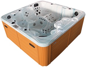 Bain à remous extérieur en acrylique Xleisure, design européen, autoportant, forme carrée, massage par jets Balboa, 6 personnes, 2300 mm - Product Image 5