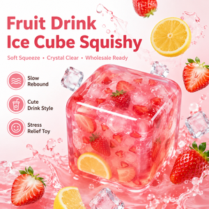 Fruit Drink Ice Cube <b>Squishy</b> Toy Soft Jelly Stress Relief Toy for Wholesale - Product Image 1