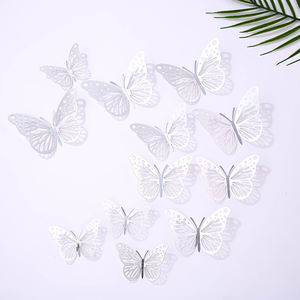 Pegatinas de Pared 3D para Decoración de Fiesta de Cumpleaños, Pegatinas Extraíbles de Mariposa Rosa, 12 Unidades - Product Image 5
