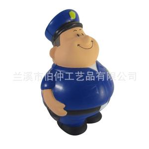 Balle anti-stress en PU en forme de policier, bleue, douce, jouet promotionnel - Product Image 3