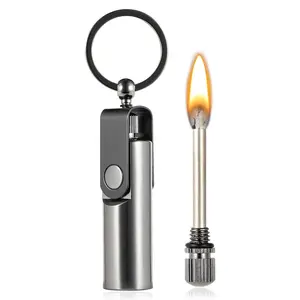 Baiyuheng Permanente Match encendedor Llavero Queroseno Impermeable Flint Fire Starter para acampar al aire libre Equipo de supervivencia de emergencia