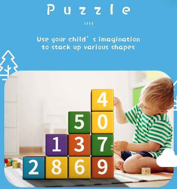 子供の感覚トレーニングのための建設玩具ソフトプレイビルディングブロックセットパズルキューブ
