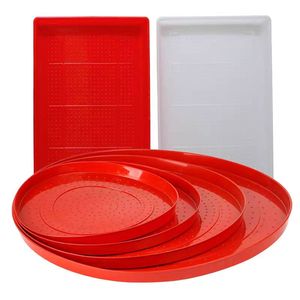 Gia Cầm Vòng Hình Vuông Nhựa Gà Khay Cho Ăn Tự Động Bé Chick Vịt Gà Thịt Màu Đỏ Trung Chuyển Tấm Pan - Product Image 1