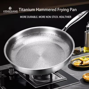 Sartén de Titanio para Cocina, Utensilios de Cocina de Acero, Sartén Antiadherente Martillada para Cocina de Gas e Inducción - Product Image 3