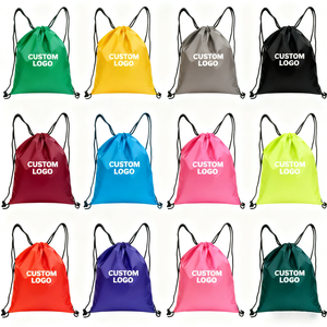 Custom Logo High Quality Polyester Draw String Custom Recycled Sports Backpack Gym Bag Logo Promotional Fitness Drawstring Bags