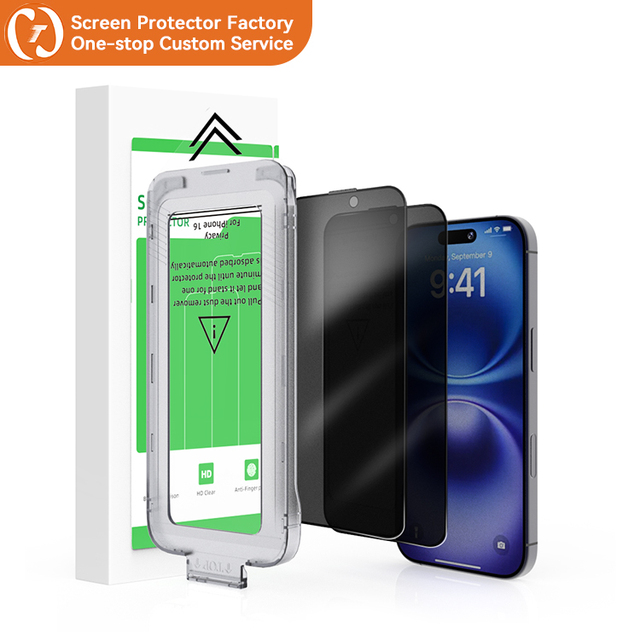 Full Cover Easy Installation Privacy Anti spy Tempered Glass for iphone 14 15 16 Pro Max Screen Protector