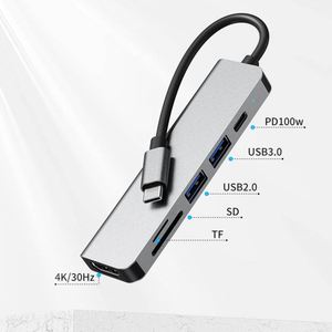 ลดราคา! ฮับแปลงพอร์ตอเนกประสงค์ 6in1 แบบ Type C  พร้อมพอร์ต USB C เป็น 2USB, HDMI, PD, SD/TF, USB Hub สำหรับแล็ปท็อป - Product Image 2