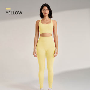 महिलाओं के योग ने बाहरी प्रशिक्षण के लिए शॉकप्रूफ अनुकूलन वाले लोगो के साथ उच्च कमर के टीले के साथ नमी को सजाता है - Product Image 2