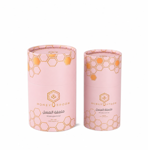 Envase Redondo de Cartón Personalizado, Ecológico, Hecho con Materiales Reciclados, Impresión con Laminado Mate, Tubo de Papel Rígido de Grado Alimenticio para <span class=keywords><strong>Miel</strong></span> - Product Image 1