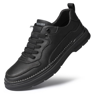 Zapatos Casuales de Primavera para Hombre de Cuero, con Punta Redonda, Suela de Goma, Suaves y Cómodos, con Cordones, Estilo Náutico - Product Image 5