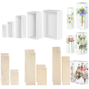 Hình chữ nhật lớn Silicone khuôn mẫu cho sâu đúc nhựa hình ảnh khung Cuboid nhựa khuôn mẫu với gỗ hỗ trợ Epoxy khung nhựa - Product Image 5