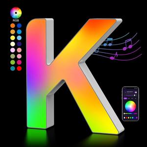 ไฟ LED RGB ซิงค์เพลง ตัวอักษรเรืองแสง <span class=keywords><strong>ป</strong></span>้ายโฆษณา งานวันเกิด <span class=keywords><strong>ค</strong></span>ริสต์มาส ติดผนัง กันน้ำ IP65 <span class=keywords><strong>ค</strong></span>วบ<span class=keywords><strong>ค</strong></span>ุมผ่านแอพ/บลูทูธ - Product Image 2