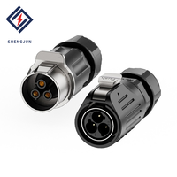 Connecteur d'alimentation circulaire étanche IP68 en alliage de cuivre avec boîtier PBT LP20 250V-500V, fiche aviation 2/3/4/10/12/19/24 broches