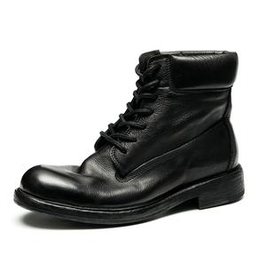 Botas de Cuero Marrón para Hombre, Cuero Genuino, Estilo Retro Británico, Botas con Cordones Hechas a Mano, Zapatos de Vestir Oxford - Product Image 1