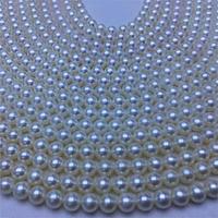 Classique populaire 7-8mm blanc d'eau douce rond véritable collier de perles naturelles pour cadeau fille