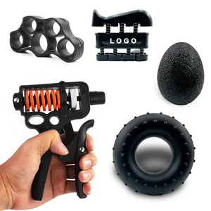 Tập thể dục tập thể dục Workout cổ tay cẳng tay màu đen 5pcs ngón tay và tay Grip strengthener thiết lập